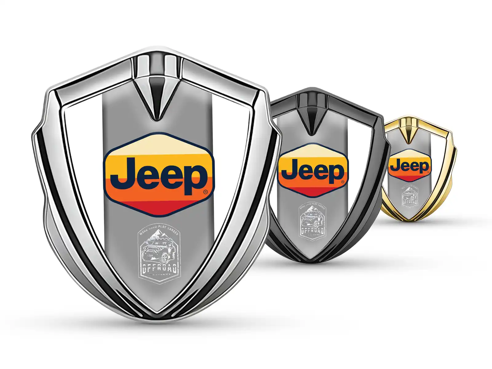 Jeep Metallico Cupolato Emblema Look Moderno Stile High-End